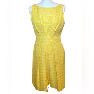 Tommy Hilfiger Lemon Yellow 60s Mod Geometric Fit & Flare Dress Size 10